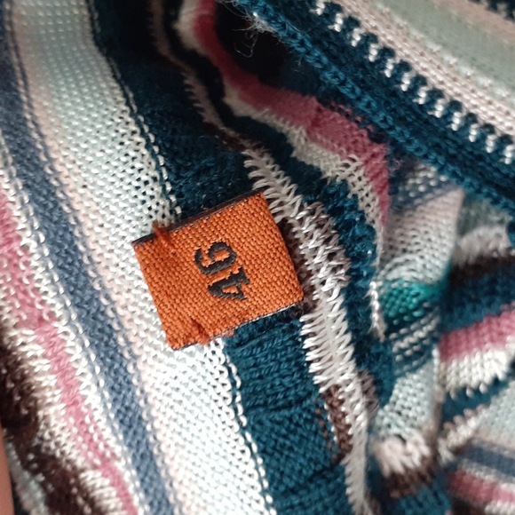 Masoni Tweed striped blouse blue pink size 46 us size 6 - Picture 9 of 9